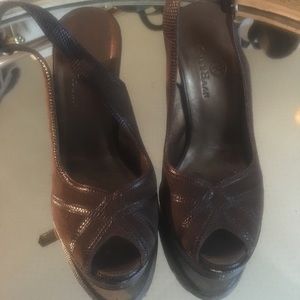 Size 4 Cole Haan Brown Suede & Leather platforms